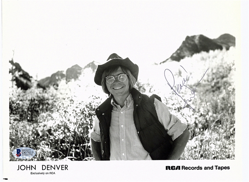 John Denver Signed 8" x 10" RCA Promotional Photograph (Beckett/BAS)