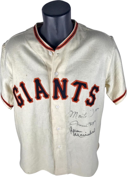 New York Giants Legends Multi-Signed Mitchell & Ness Jersey w/ Mays, Irvin & Marichal (PSA/DNA)