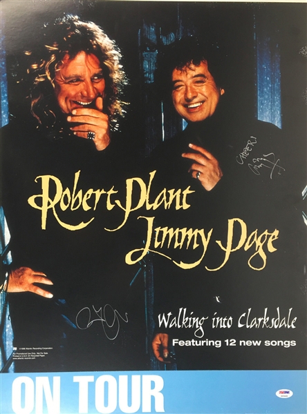 Led Zeppelin: Robert Plant & Jimmy Page Signed Over-Sized 20" x 24" Tour Poster (PSA/DNA)