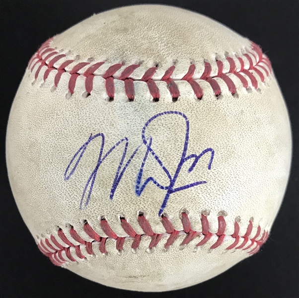 Mike Trout Game Used & Signed OML Baseball from 7-31-2015 Game vs. Dodgers (Trout 3-for-4 w/3B & HR)(JSA & MLB Authentication)