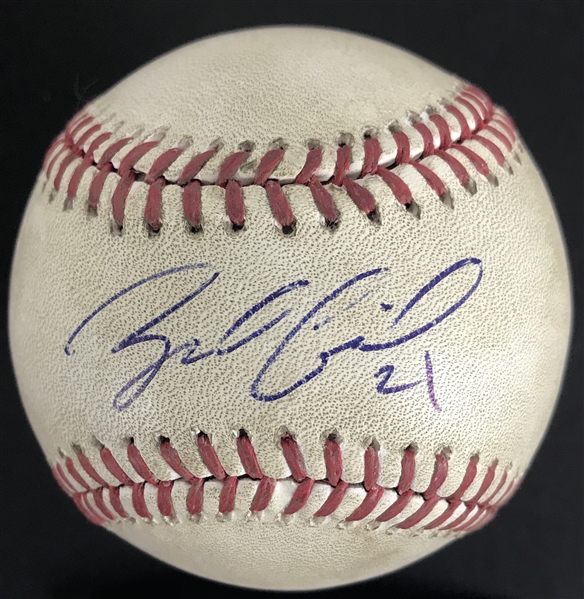 Zack Greinke 2015 Game Used & Signed OML Baseball - 7/31/2015 Dodgers vs Angels - Greinke Pitched Ball to Pujols! (JSA)