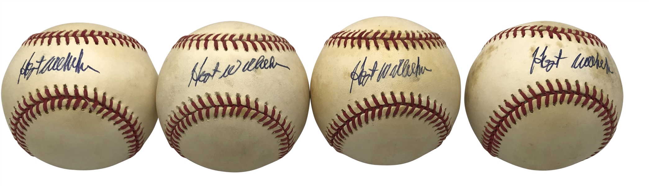 Lot of Four (4) Hoyt Wilhelm Signed OAL Baseballs (PSA/DNA)