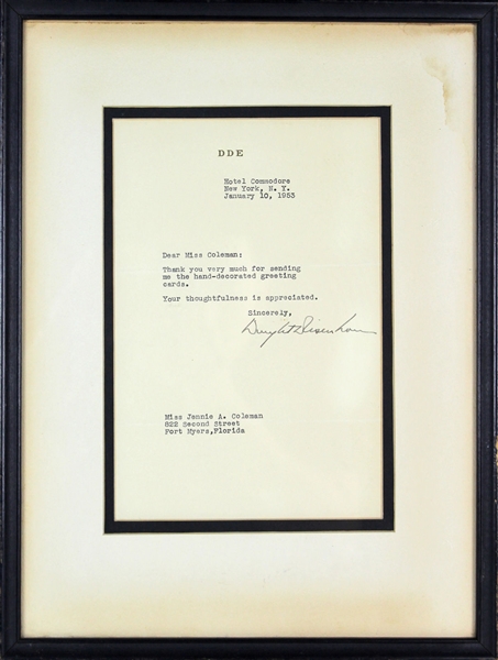 President Dwight D. Eisenhower Signed 1953 Typed Letter (BAS/Beckett)
