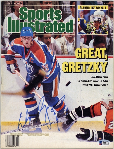 Wayne Gretzky Vintage Signed 1987 Sports Illustrated Magazine (Beckett/BAS)