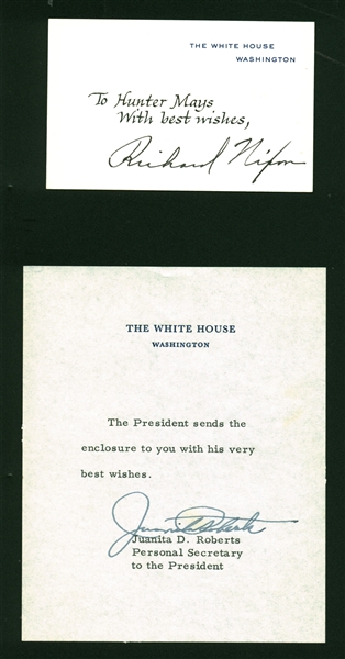 President Richard Nixon Rare Signed White House Card w/ Return Letter! (Beckett/BAS Guaranteed)