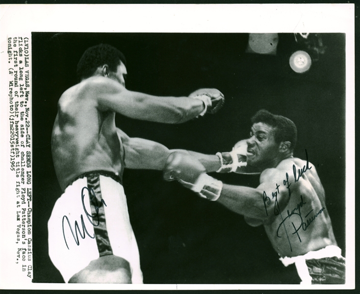 Muhammad Ali & Floyd Patterson Dual Signed 8" x 10" Photograph (PSA/DNA)