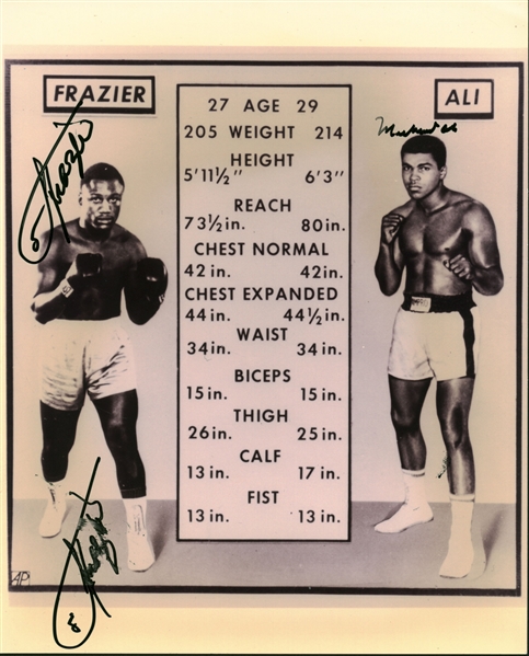 Muhammad Ali & Joe Fraizer Dual Signed "Tale of the Take" 8" x 10" Photograph (PSA/DNA)