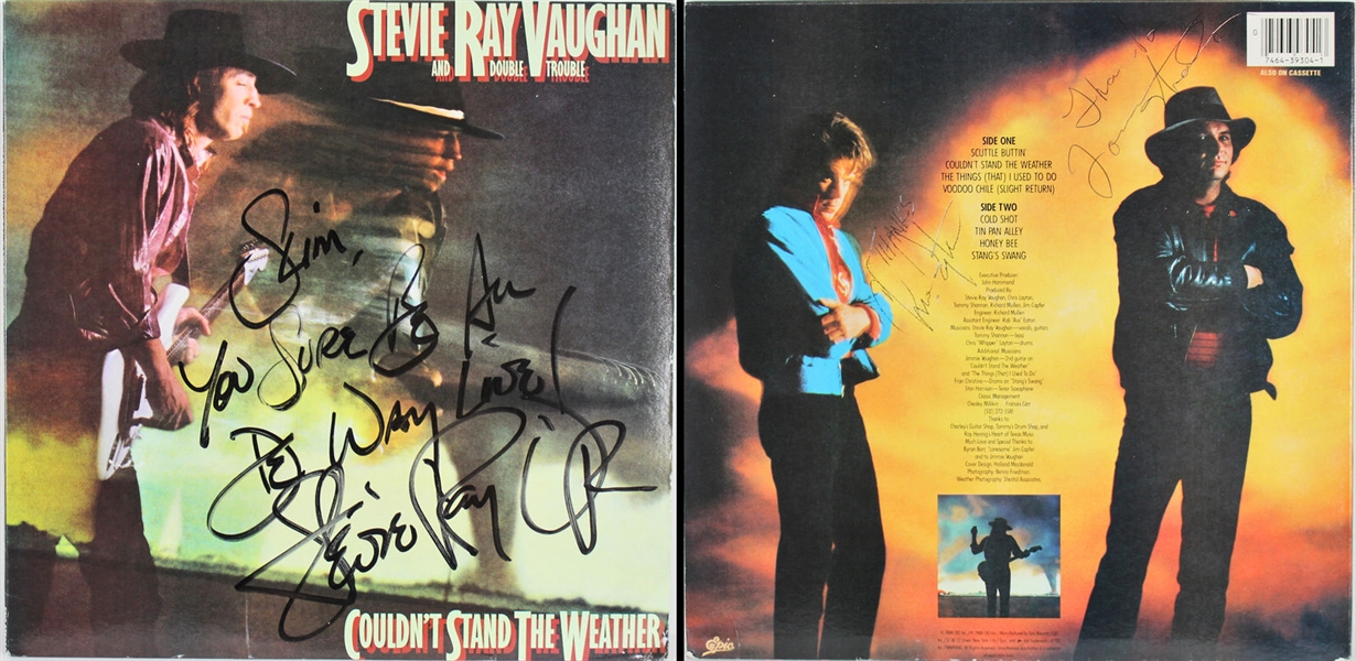 Stevie Ray Vaughan & Double Trouble Group Signed "Couldnt Stand The Weather" Album (BAS/Beckett)