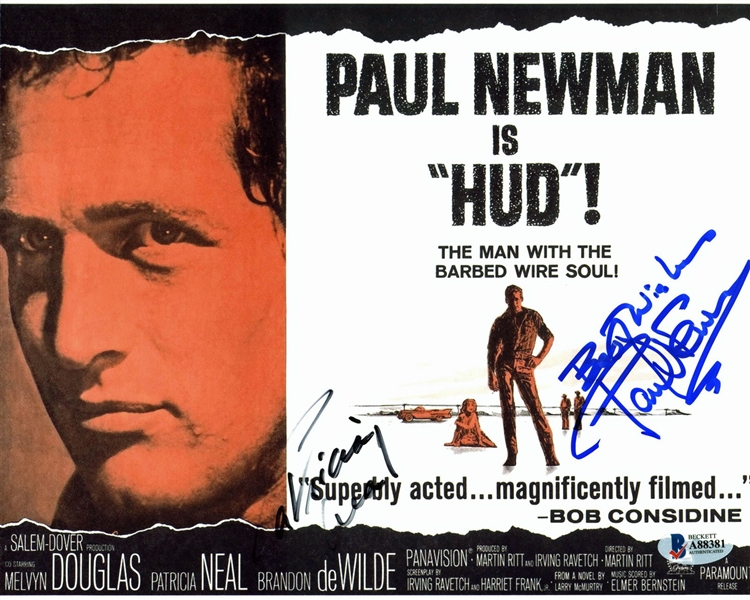 Paul Newman & Patricia Neal Dual-Signed 8" x 10" Photograph from "HUD" (BAS/Beckett)
