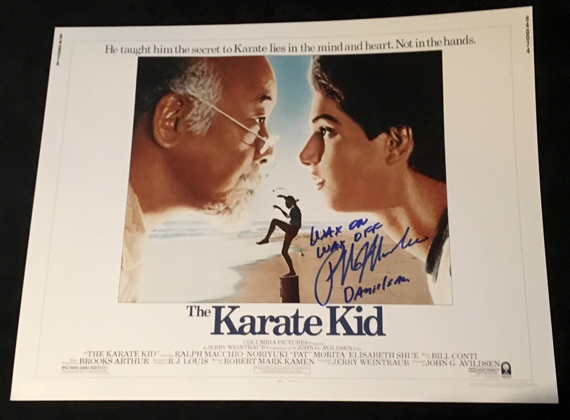 The Karate Kid: Ralph Macchio Signed & Inscribed 16" x 20" Poster Photograph (BAS/Beckett Guaranteed)