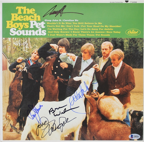 The Beach Boys Group Signed "Pet Sounds" Album w/ 5 Signatures (BAS/Beckett)