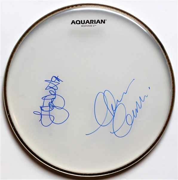 The Runaways: Joan Jett & Cherie Currie Signed 12-Inch Drumhead (Beckett/BAS Guaranteed)