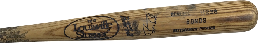 Barry Bonds Signed & Game Used 1991-92 Pirates Baseball Bat PSA/DNA GU 10!