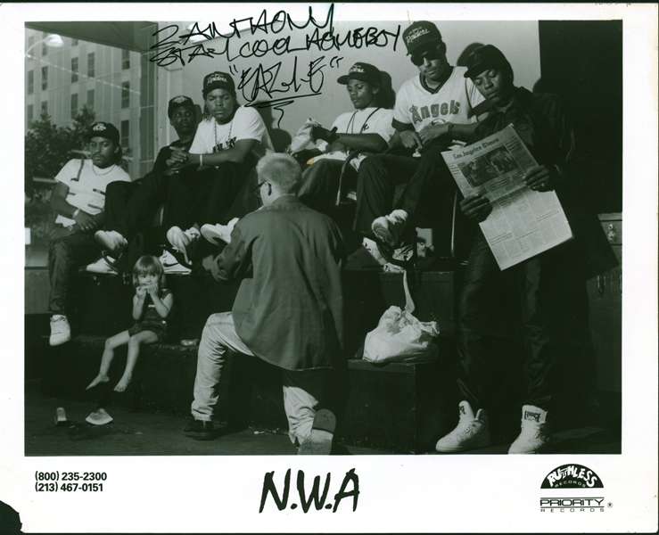 Eazy-E Signed 8" x 10" N.W.A "Gangsta Gangsta" Ruthless Records Promotional Photograph (Beckett/BAS Guaranteed)