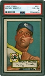 Mickey Mantle Superb 1952 Topps #311 Rookie Card - PSA VG-EX 4!