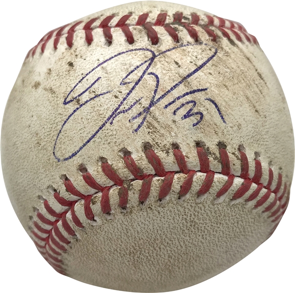 Joc Pederson Signed & Rookie Year Game Used 2015 OML Baseball (JSA & MLB)