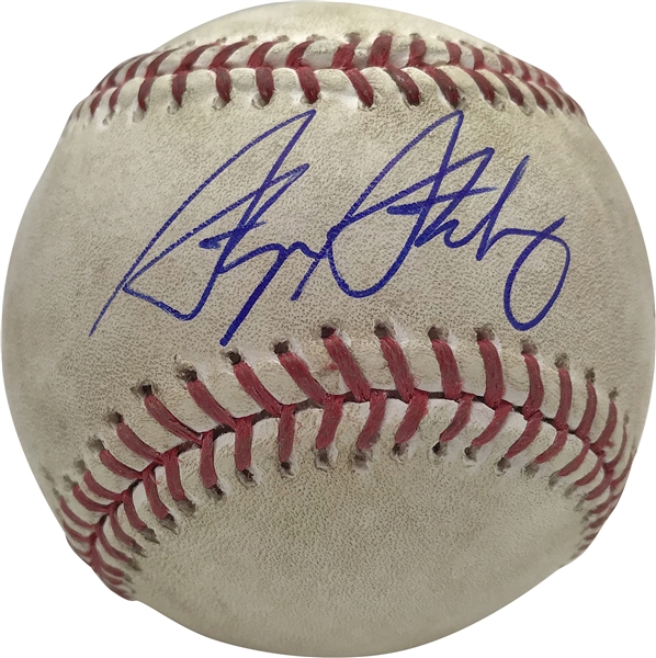 Stephen Strasburg Signed & Game Used/Pitched 2013 OML Baseball (PSA/DNA & MLB)