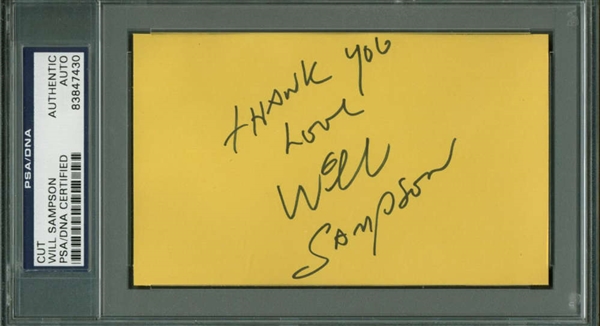 One Flew Over the Cuckoos Nest: Will Sampson (Chief) Signed 3" x 5" Index Card (PSA/DNA Encapsulated)