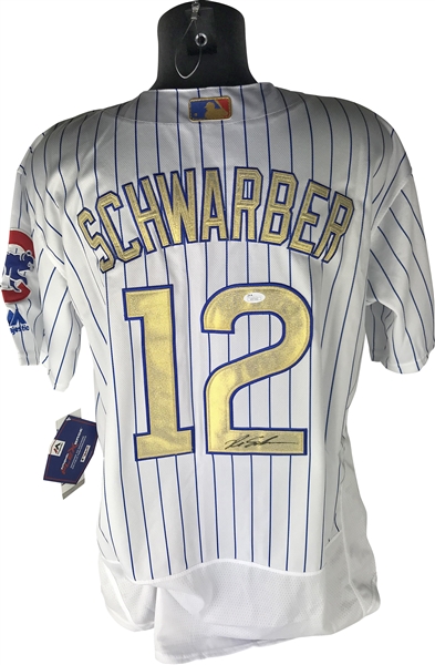 Kyle Schwarber Signed Gold Chicago Cubs Jersey (JSA)