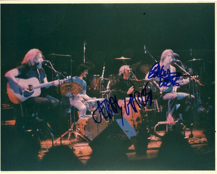 Grateful Dead: Jerry Garcia & Bobby Weir Dual Signed 8" x 10" On-Stage Photograph (Beckett/BAS Guaranteed)