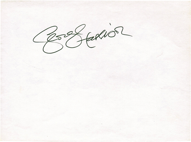 The Beatles: George Harrison Near-Mint Large & Impressive Signed Album Page (REAL/Epperson)