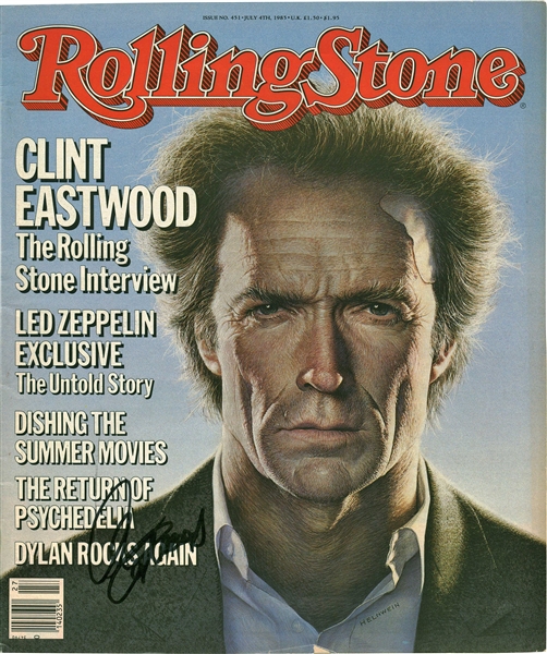 Clint Eastwood Seldom Seen Signed 1983 Rolling Stone Magazine (Beckett/BAS)