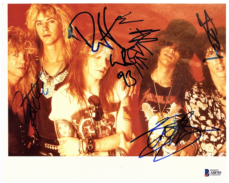 Guns N Roses Group Signed "The Spaghetti Incident?" Color 8" x 10" c. 1993 Photograph (Beckett/BAS)