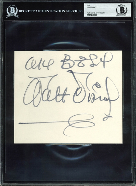 Walt Disney Large & Impressive 6" x 7" Near-Mint Album Page (BAS/Beckett Encapsulated)