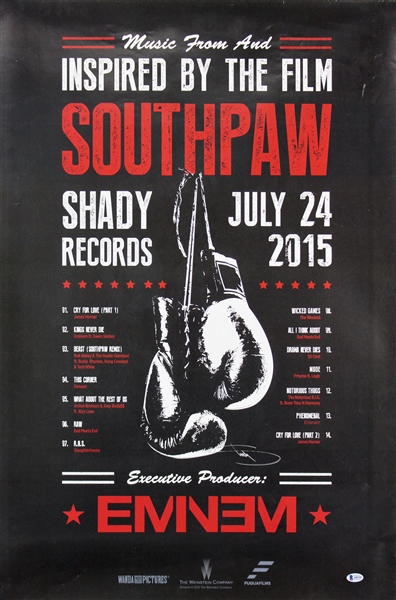 Eminem Signed "Southpaw" Soundtrack Promotional Poster (Beckett/BAS)
