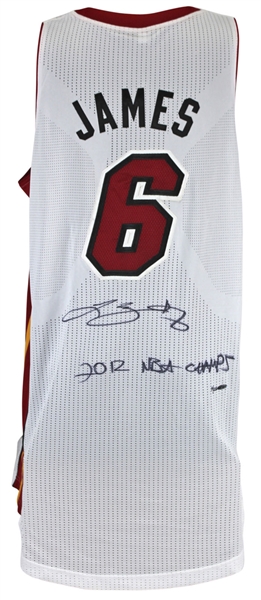 LeBron James Superb Signed "2012 NBA Champs" Ltd. Ed. Miami Heat Pro Model Jersey (UDA)