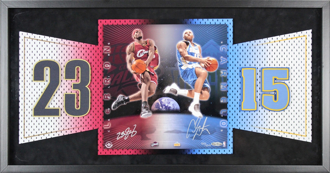 LeBron James & Carmelo Anthony Ltd. Ed. Signed Photograph in Framed Display (Beckett/BAS)