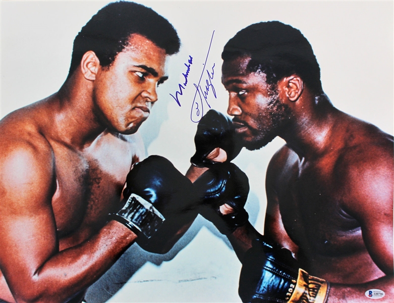 Muhammad Ali & Joe Frazier Dual Signed 16" x 20" Color Photograph (Beckett/BAS Graded GEM MINT 10)