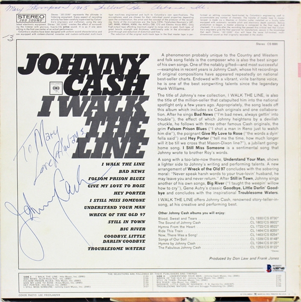 Johnny Cash Rare Signed "I Walk the Line" Album (Beckett/BAS)