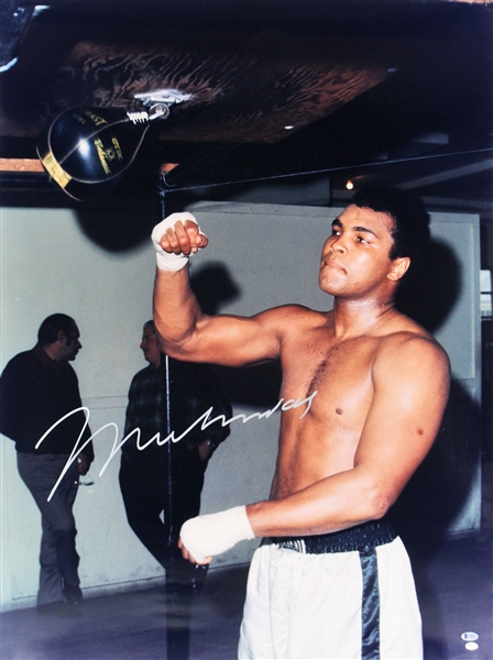 Muhammad Ali Signed Over-Sized 30" x 40" Color Photograph w/ MASSIVE Bold Autograph! (Beckett/BAS)