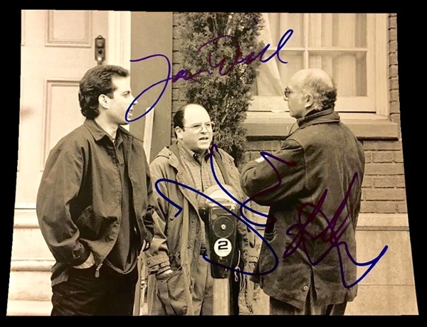 "Seinfeld" Signed 11" x 14" Photograph w/ Larry David, Jerry Seinfeld & Jason Alexander (BAS/Beckett Guaranteed)