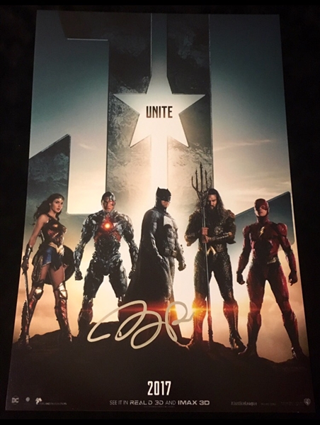 Ben Affleck Signed 12" x 18" Justice League Poster (Beckett/BAS Guaranteed)