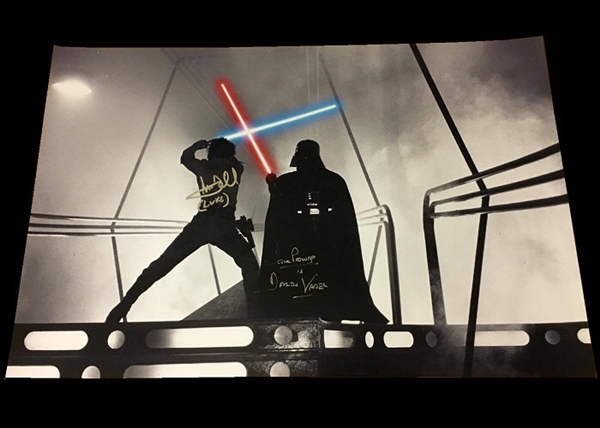 Star Wars: Mark Hamill & David Prowse Signed 16" x 20" Photo from TESB (Beckett/BAS Guaranteed)