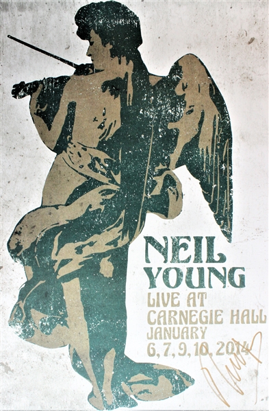 Neil Young Signed 2014 Carnegie Hall Special Edition Concert Poster (PONOS Exclusive)(Beckett/BAS Guaranteed)