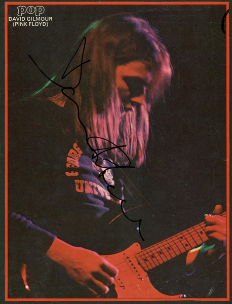 Pink Floyd: David Gilmour Near-Mint Vintage Signed 8" x 10" POP Magazine Photograph (Beckett/BAS)