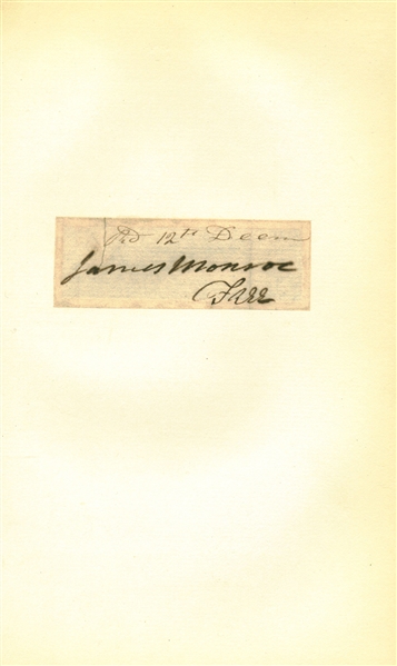 James Monroe Near-Mint Signed 5" x 9" Free Franked Album Page (Beckett/BAS)