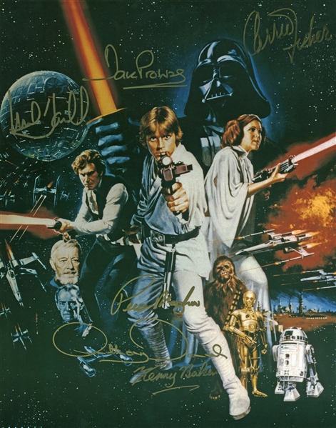Star Wars: Mark Hamill, Carrie Fisher, Kenny Baker & Others Signed 11" x 14" Photo (BAS/Beckett)