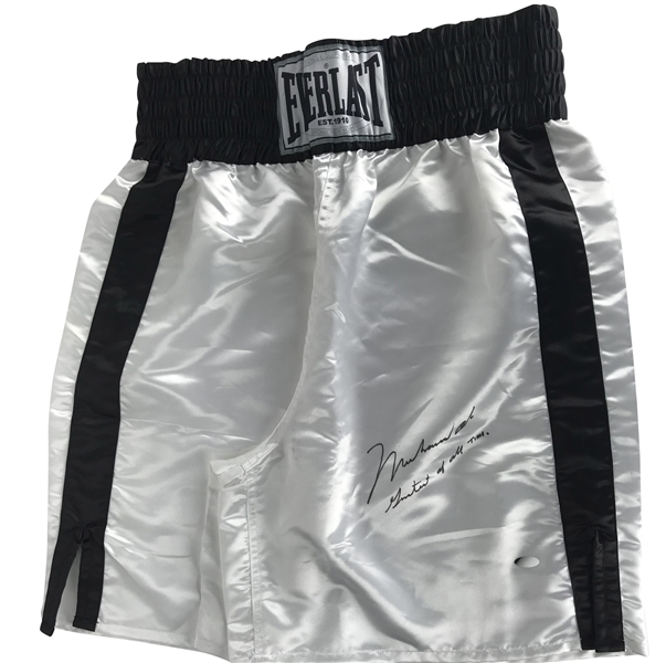 Muhammad Ali Signed Everlast Boxing Trunks w/ "Greatest of All-Time" Inscription! (Steiner Sports)