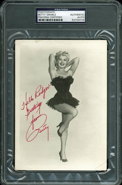 Betty Grable Stunning Signed 5" x 7" B&W Vintage Portrait Photograph (PSA/DNA Encapsulated)