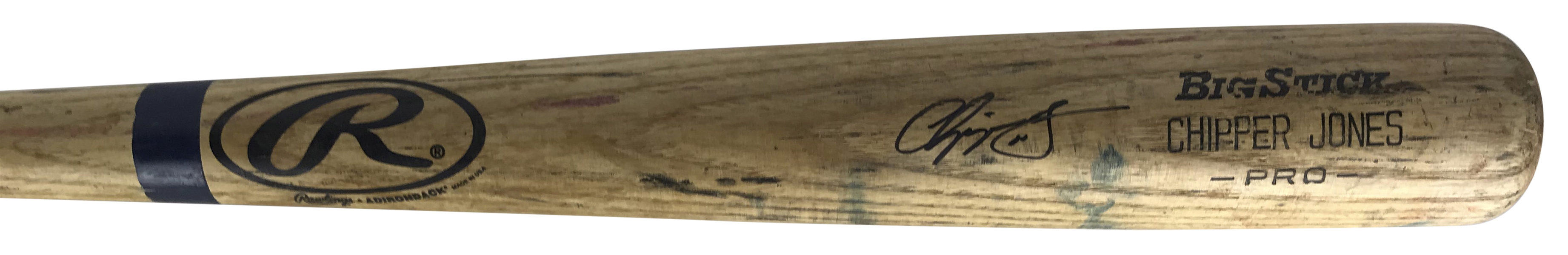Chipper Jones Signed & Game Used 2008 MS20 Baseball Bat - PSA/DNA GU 10!
