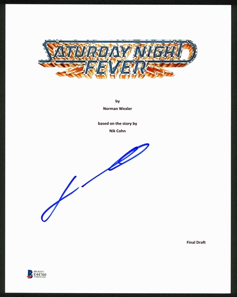 John Travolta Signed Saturday Night Fever Script Cover (BAS/Beckett)