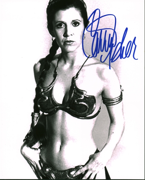 Star Wars: Carrie Fisher Near-Mint Signed 8" x 10" Slave Leia Photograph (Beckett/BAS Guaranteed)