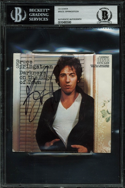 Bruce Springsteen Signed "Darkness on the Edge of Town" CD Cover (BAS/Beckett Encapsulated)