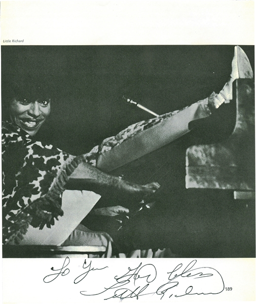 Little Richard Signed 8.5" x 11" B&W Print (Beckett/BAS Guaranteed)