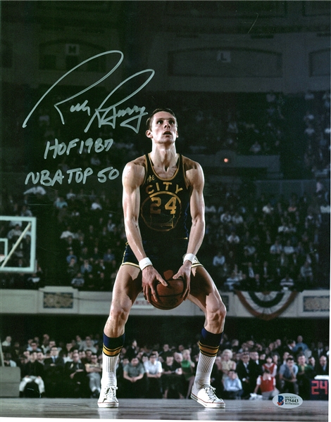 Lot of Two (2) Rick Barry Signed & Inscribed 11" x 14" Photographs (PSA/DNA)