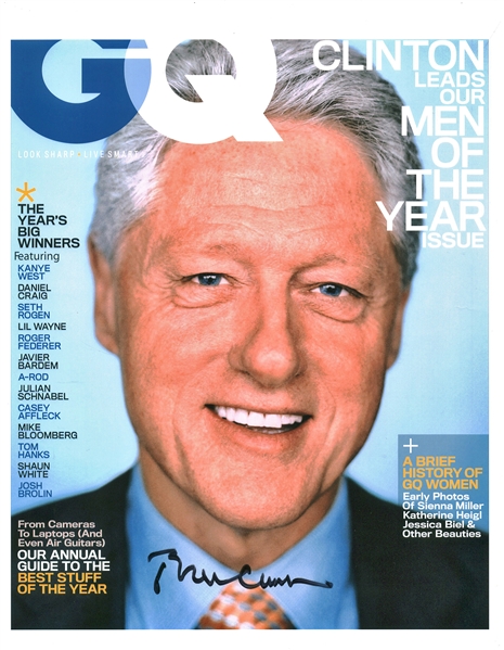Bill Clinton Signed GQ Magazine Cover (Beckett/BAS Guaranteed)